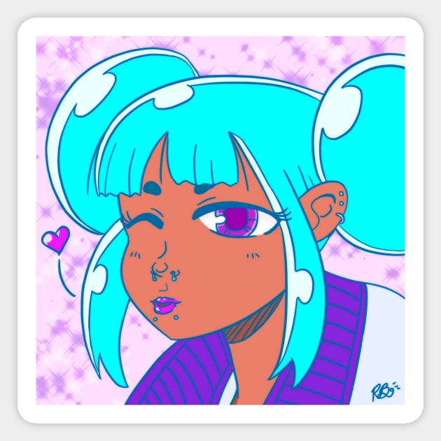 blue magic (square) Sticker by robinchan33